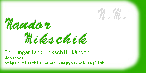 nandor mikschik business card