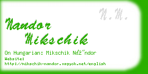 nandor mikschik business card